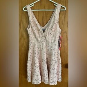 Bailey Blue Pink Fit and Flare Sleeveless V-Neck Dress